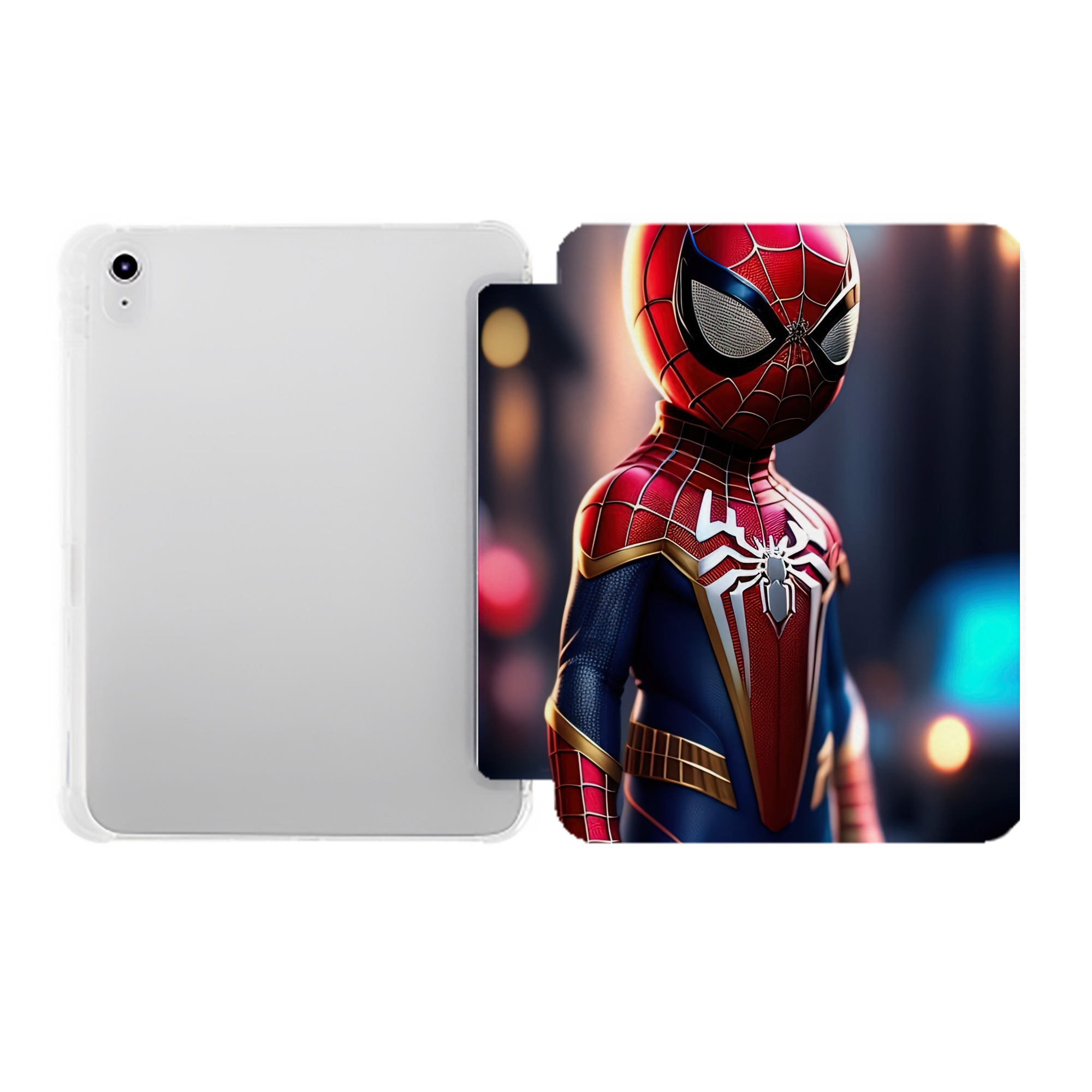 （画像用） Spider Man スパイダーマン IPad ケース ペン収納付き 三つ折りスタンド PUレザー×シリコン 対応機種9.5/10.5/10.9インチ